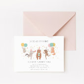 Birthday Party Animals Colorful Kids Kaart