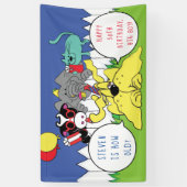 Birthday Party Animals personaliseren Spandoek (Verticaal)