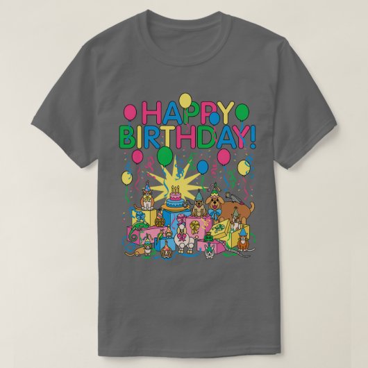 Birthday Party Animals T-shirt (Design voorkant)