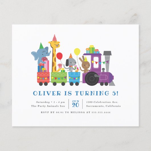 Birthday Party Animals Train Kids (Voorkant)