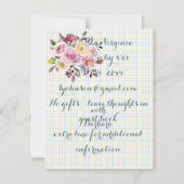 Birthday Party any Age Waterverf Flowers Kaart (Achterkant)