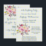 Birthday Party any Age Waterverf Flowers Kaart<br><div class="desc">OPMERKING: VERANDERT HET JAAR ALLEEN NAAR BEHOREN! Mooie verjaardagsfeestkaart voor een speciale vriend; mooi om uit te kijken met waterverf bloemen en een zachte texturele achtergrond. Heren, kleurrijk en vrolijk — het zal zeer gewaardeerd worden. Veel om zich op deze uitnodiging te personaliseren en het zal passend zijn voor elke...</div>