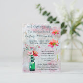 Birthday Party any Age Waterverf Flowers Kaart (Staand voorkant)