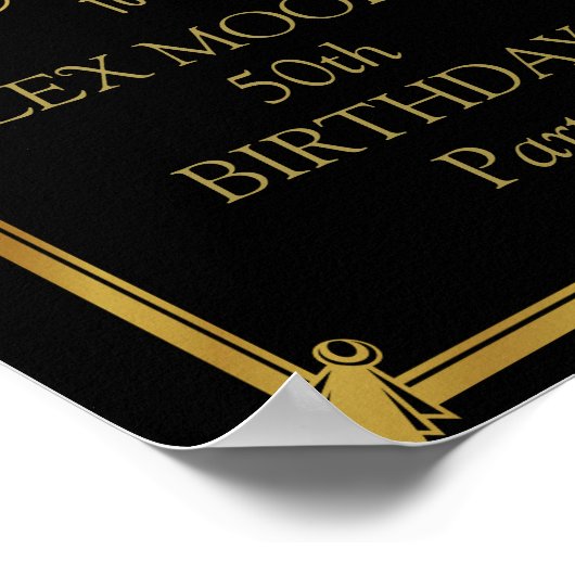 Birthday party art deco poster (Hoek)