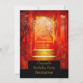 Birthday Party Asian Scene Red gold Kaart (Voorkant)