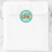 Birthday Party Baby shower Cute Honey Bee Birthday Ronde Sticker (Tas)