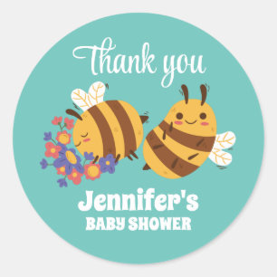 Birthday Party Baby shower Cute Honey Bee Birthday Ronde Sticker