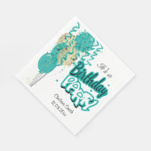 Birthday Party-ballonnen - Blauwgroen Servet (Hoek)