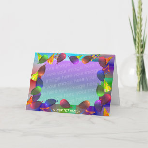 Birthday Party-ballonnen en -Petten (foto-lijst) Kaart