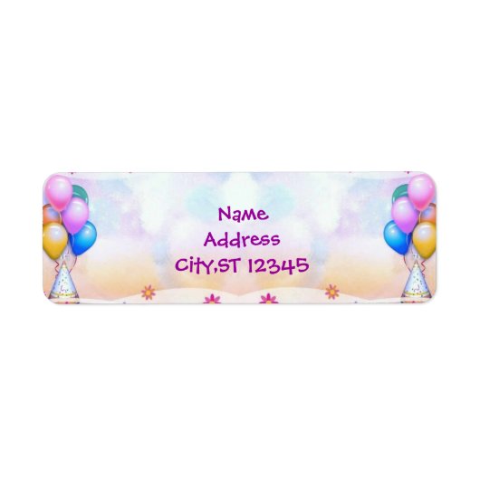 Birthday Party-ballonnen Etiket (Voorkant)