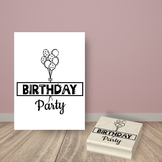 Birthday Party-ballonnen Rubberstempel