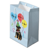 Birthday Party ballons Rottweiler Medium Gift Bag Medium Cadeauzakje (Achterkant Gekanteld)