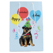Birthday Party ballons Rottweiler Medium Gift Bag Medium Cadeauzakje (Voorkant)