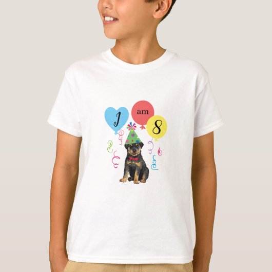 Birthday Party-ballons Rottweiler T-Shirt (Voorkant)