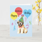 Birthday Party ballons Wheaten Terrier Card Kaart (Gele Bloem)