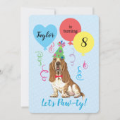 Birthday Party Balloons Basset Hound Kaart (Voorkant)