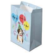 Birthday Party Balloons Beagle Medium Cadeauzakje (Achterkant Gekanteld)