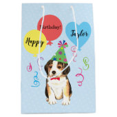 Birthday Party Balloons Beagle Medium Cadeauzakje (Voorkant)