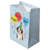 Birthday Party Balloons Beagle Medium Cadeauzakje (Voorkant Gekanteld)