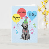 Birthday Party Balloons Bedlington Terrier Kaart (Gele Bloem)