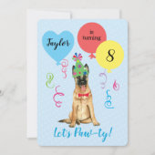 Birthday Party Balloons Belgische Malinois Kaart (Voorkant)