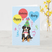 Birthday Party Balloons Berner Kaart (Gele Bloem)