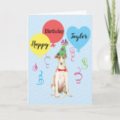 Birthday Party Balloons Borzoi Kaart (Voorkant)