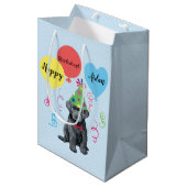 Birthday Party Balloons Bouvier des Flandres Medium Cadeauzakje (Voorkant Gekanteld)