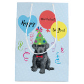 Birthday Party Balloons Bouvier des Flandres Medium Cadeauzakje (Achterkant)