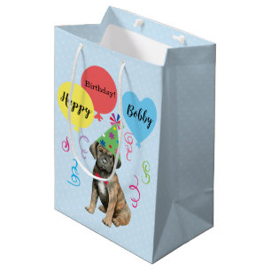 Birthday Party Balloons Cane Corso Medium Gift Bag Cadeauzakje