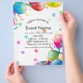 Birthday Party Balloons Confetti Event Flyer (Hand)