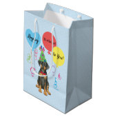 Birthday Party Balloons Doberman Medium Gift Bag Medium Cadeauzakje (Achterkant Gekanteld)