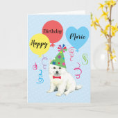 Birthday Party Balloons Eskie Kaart (Gele Bloem)