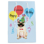 Birthday Party Balloons French Bulldog Medium Cadeauzakje (Voorkant)