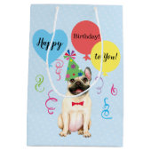 Birthday Party Balloons French Bulldog Medium Cadeauzakje (Achterkant)