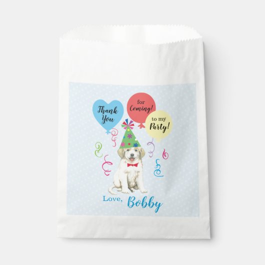 Birthday Party Balloons Great Pyrenees Favor Bag Bedankzakje (Voorkant)
