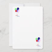 Birthday Party Balloons Invitation Kaart (Achterkant)