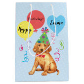 Birthday Party Balloons Irish Setter Medium Cadeauzakje (Voorkant)