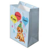 Birthday Party Balloons Irish Setter Medium Cadeauzakje (Voorkant Gekanteld)