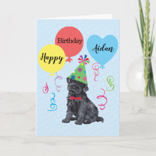 Birthday Party Balloons Kerry Blue Terrier Kaart
