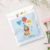 Birthday Party Balloons Longhaire Dachshund Bedankzakje (Gezegeld)