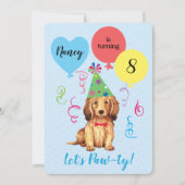 Birthday Party Balloons Longhaire Dachshund Kaart (Voorkant)