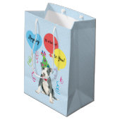 Birthday Party Balloons Pit Bull Terrier Medium Cadeauzakje (Achterkant Gekanteld)