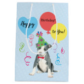 Birthday Party Balloons Pit Bull Terrier Medium Cadeauzakje (Achterkant)