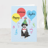 Birthday Party Balloons Portugese waterhond Kaart (Voorkant)
