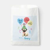 Birthday Party Balloons Pug Favor Bag Bedankzakje (Voorkant)