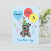 Birthday Party Balloons Scottish Terrier Kaart (Staand voorkant)