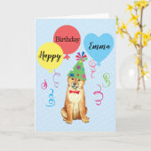 Birthday Party Balloons Shiba Inu Kaart (Gele Bloem)