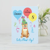 Birthday Party Balloons Shiba Inu Kaart (Staand voorkant)