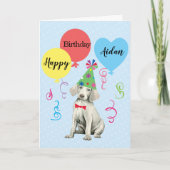 Birthday Party Balloons Weimaraner Kaart (Voorkant)